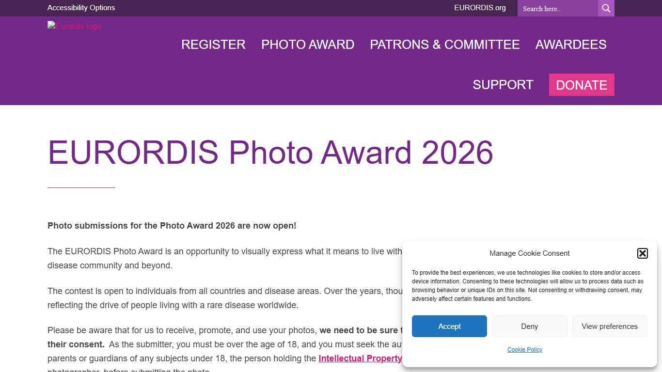 EURORDIS Photo Award 2026 - EURORDIS-Rare Diseases Europe