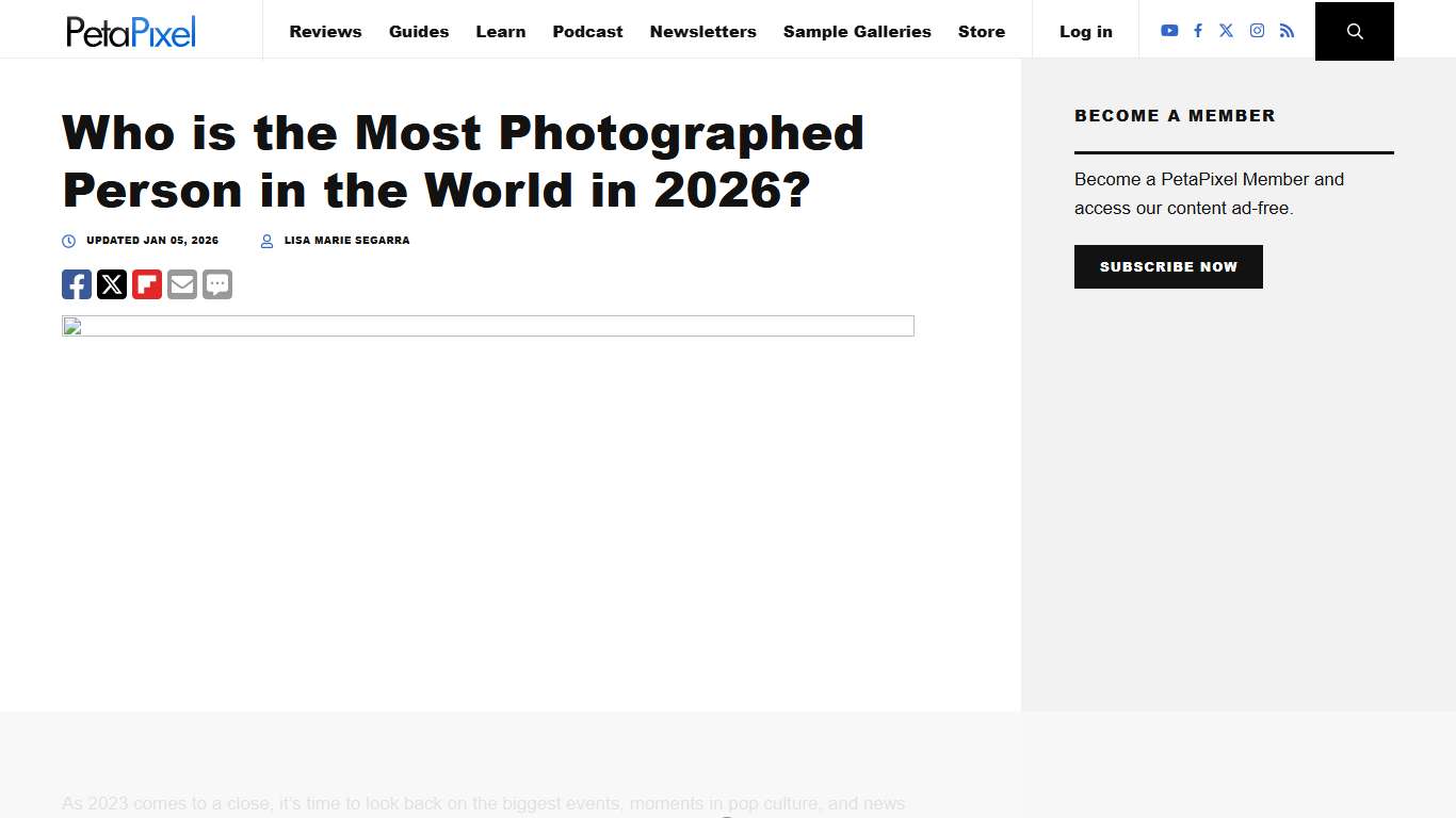 Who is the Most Photographed Person in the World in 2026? | PetaPixel